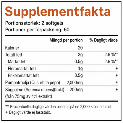 Nutriwell Pumpafröolja Kapslar